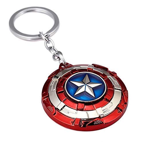 Mistazzo Captain America Revolving Rotating shield Metal Keychain Key Ring For Boys Girls Men Women Car Bike